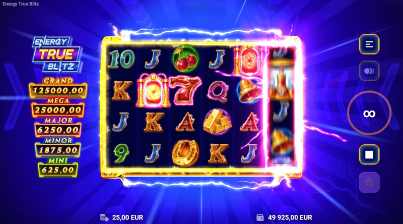 Energy True Blitz - табела со шаблони во основната игра