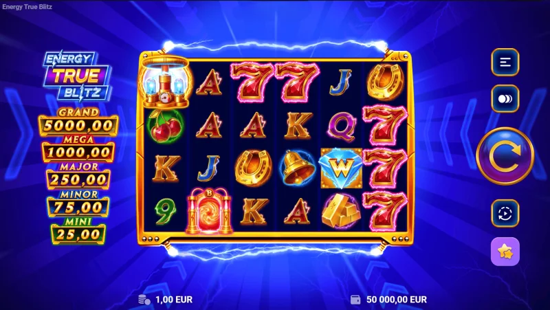 Energy True Blitz - екран за игра со макари 6x4